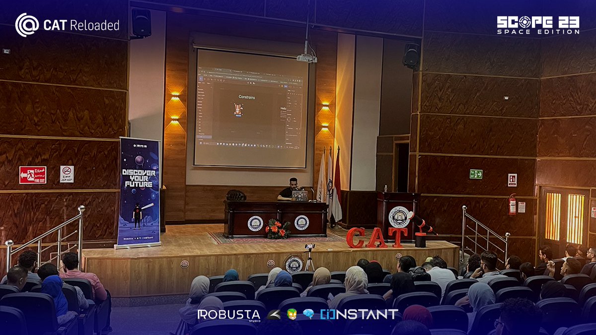 CATReloaded's tweet photo. لقطات من سيشن UX design, psychology and user behavior. 
تحدث فيها م/ خالد المنسي عن كيفية عمل علم النفس مع تصميم UI/UX وموضوعات شيقة أخرى مثل:
- How Psychology and UX/UI design go hand in hand
- Can we predict our users behavior?

#CATReloaded 
#CATScope23 https://t.co/eNoW1FJmw1