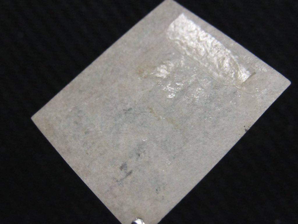 NobleSpiritLLC's tweet photo. Ever wondered what you should be using to detect flaws? Soon we'll be uploading a short video comparing and contrasting flaw detection on this stamp, using Clarity Watermark Fluid and Lighter Fluid. Can you guess what the flaw is before this stamp is dipped? https://t.co/rclbnxFsSg