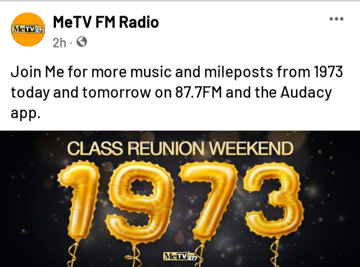 VenusInMomJeans's tweet photo. 👩🏾🎓👨🎓👩🏻🎓👨🏾🎓👩🏼🎓👨🏻🎓👩🎓👨🏼🎓
#ClassReunionWeekend
#ClassOf1973 🎓
50th Year Golden Anniversary
Music and mileposts from 1973
Listen many ways:
87.7FM 📻🎶 Chicago @MeTVFM
Audacy app, search MeTVFM
https://t.co/UV5GW2TYSP
- https://t.co/fBT7nll9Ay
- Google/Alexa, say: "Play Me TV FM" https://t.co/IOigtLotkb