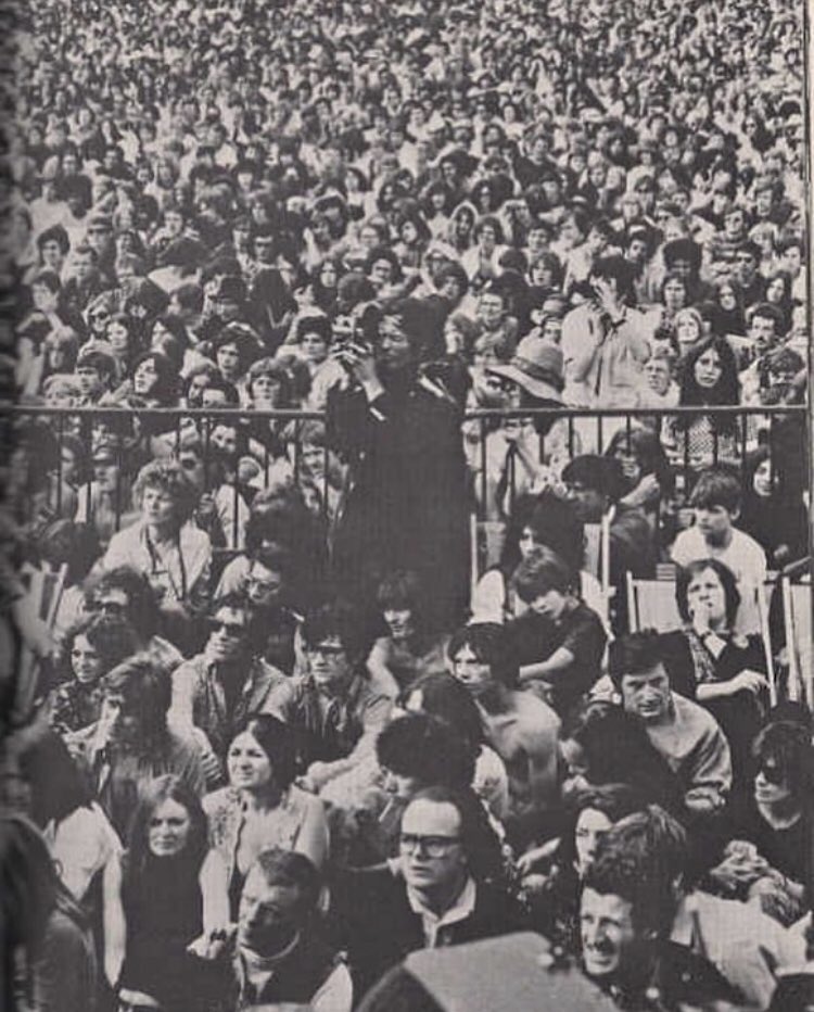 kenneth anger filming the rolling stones at their hyde park concert for his film "invocation of my demon brother", 1969. (#kingcrimson ?)