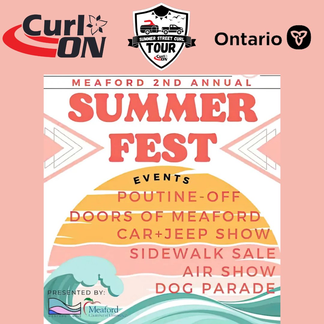 Curling Ontario (@curlingontario) on Twitter photo TODAY ONLY! The @CurlOntario Summer Street Curl Tour comes to the Meaford Summerfest.
Experience all of the fun activities that they have to offer. And don't forget to Try <a href="/StreetCurling/">Street Curling</a> while you're there.
Brought to you in partnership with the <a href="/ONgov/">Ontario Government</a>!
#Curling
#EveryonePlays TODAY ONLY! The @CurlOntario Summer Street Curl Tour comes to the Meaford Summerfest.
Experience all of the fun activities that they have to offer. And don't forget to Try <a href="/StreetCurling/">Street Curling</a> while you're there.
Brought to you in partnership with the <a href="/ONgov/">Ontario Government</a>!
#Curling
#EveryonePlays