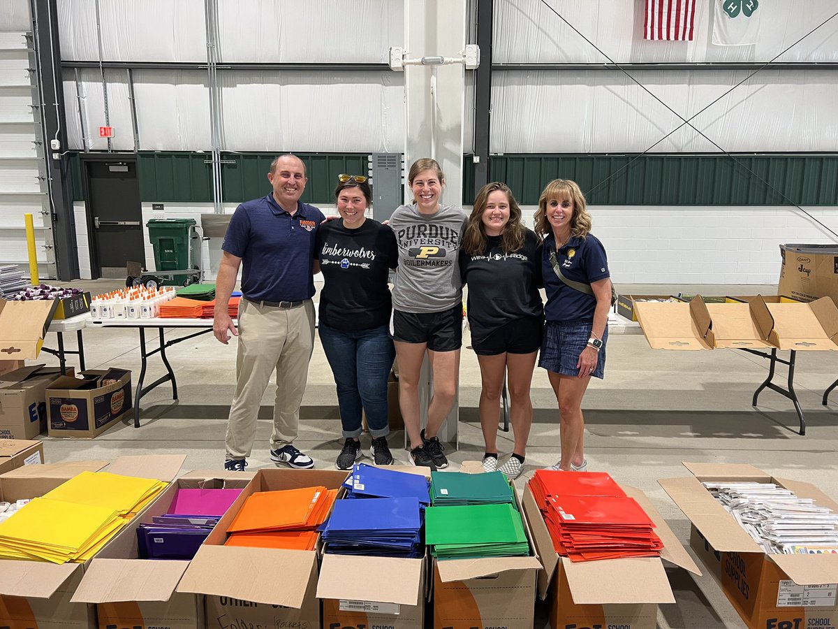 North & South unite for @tsalafayette Tools for School event. We carried, unpacked, sorted, displayed, sweat & laughed while serving together! #communitycare #TSCMind #tscschools @TSCBrainBrigade @HHSPrincipal10
