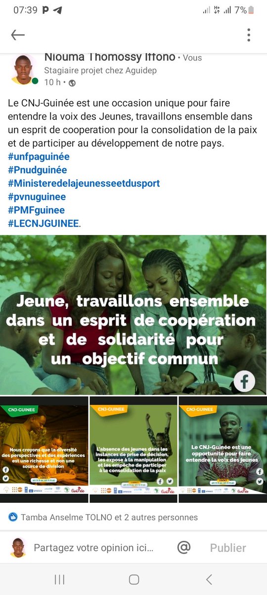 nioumathomossy's tweet photo. Avec le #CNJ_Guinée Ensemble unis autour d'un idéal commun afin d'entendre nos voix à la prise de décision pour un développement participatif  et harmonieux.
#Unfpa_guinée; #PBF_GUINEE; #pnud_guinée; #pvnu_guinée; #Diengfk #kibaro;#galtieri; #MJS_GN #Diabateibn93. https://t.co/EiwNFzlWb4