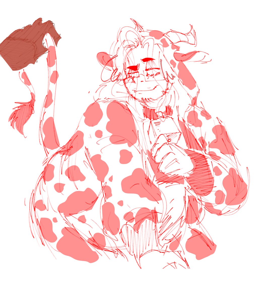 AnimaticF's tweet photo. I saw like.. a couple of comments say something about milk?? So for that reason uh.. 🧍🐄🥛 https://t.co/Ubi4ehyXCf