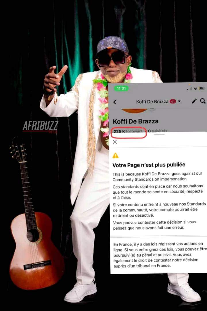 ebalemozindo's tweet photo. #CONGOCG: #CULTURE  

L'humouriste #KoffiDeBrazza s'est exprimé à travers son whatsapp que sa page facebook officielle de plus de #225K de followers est introuvable depuis quelques heures, qu'elle a été signalée par un maximum de personnes dans le but de la faire sauter. 
Son équipe travaille et essaie de la récupérer dans les plus brefs délais.