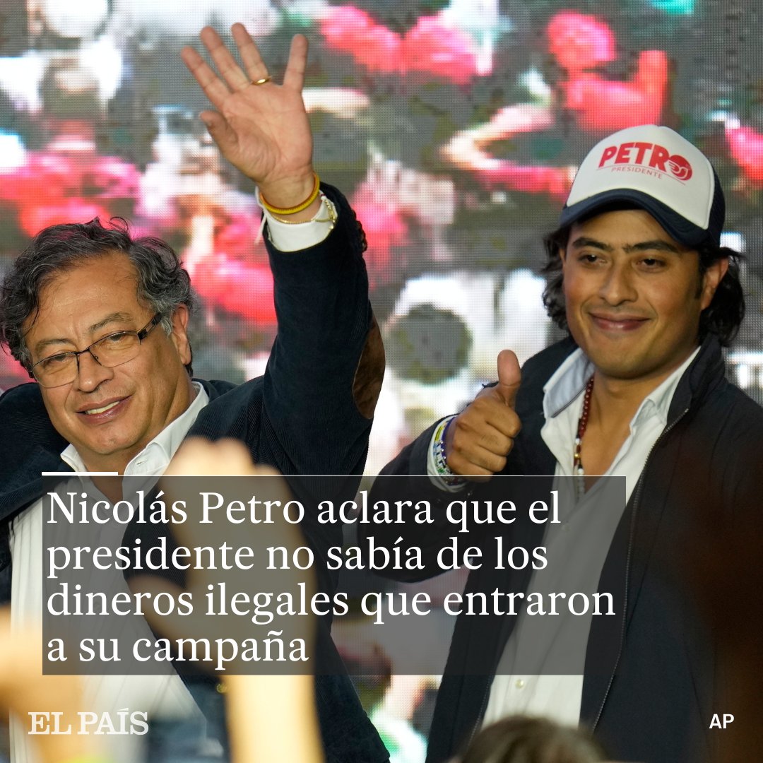 ElPaisAmericaCo's tweet photo. 🔴 #ATENCIÓN | Nicolás Petro aclara que el presidente @petrogustavo  no sabía de los dineros ilegales que entraron a su campaña. 

“Ni mi papá ni el gerente de la campaña, Ricardo Roa, sabían de los dineros que recibimos Daysuris y yo de Santander Lopesierra y de Gabriel Hilsaca”, afirmó Nicolás Petro a la revista Semana. Aquí los detalles  https://t.co/I9t87Q4iFS