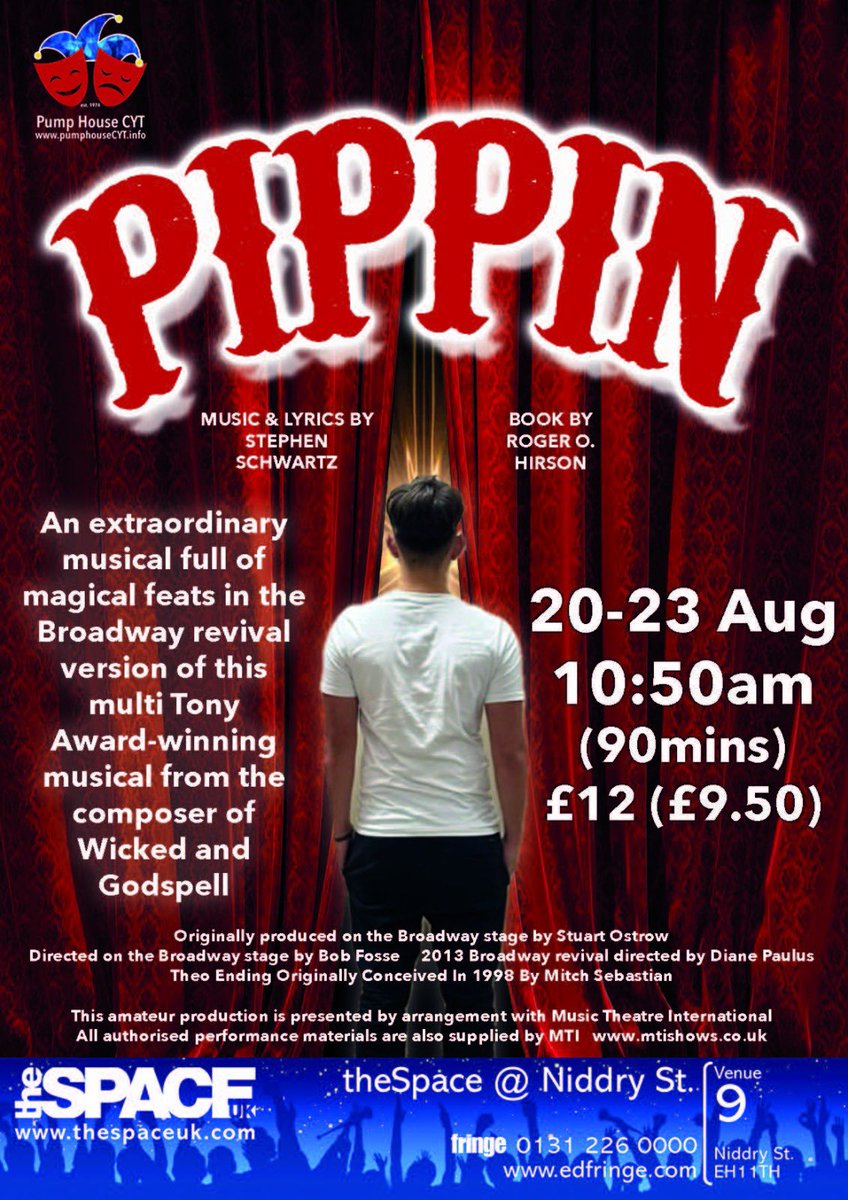 artwoodgracie's tweet photo. @CharAnneTilley Our @edfringe edit of Pippin the Musical by @pumphousecyt Cheapest tickets here https://t.co/9oxqaZnMhc… WE’VE GOT MAGIC TO DO! https://t.co/dpwoeIHKUw