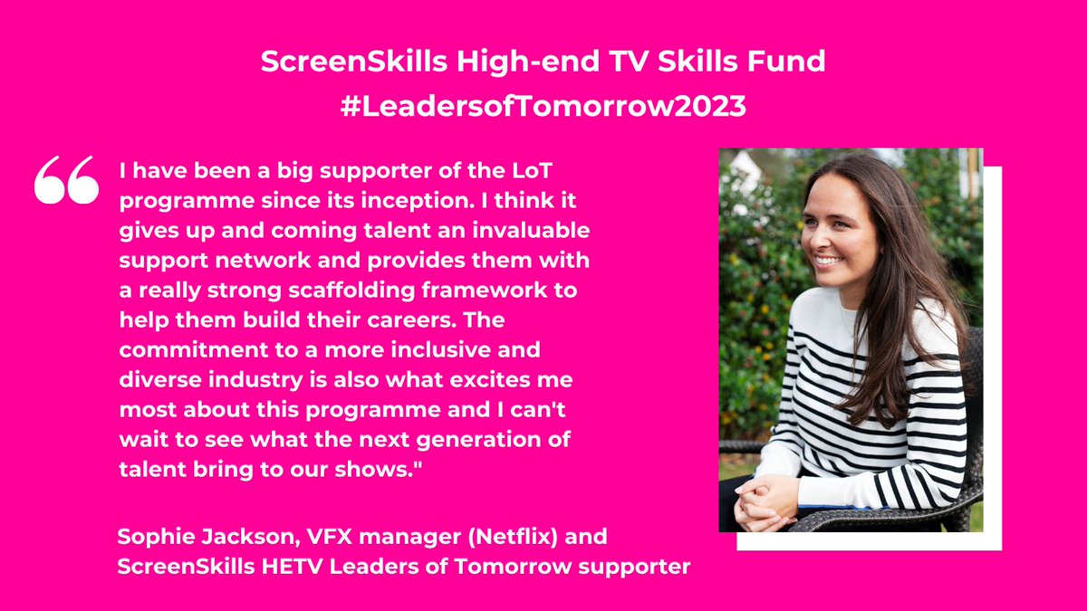 UKScreenSkills's tweet photo. 💡 Are you a senior crew member in #HETV, like @netflix #VFX manager Sophie, who knows somebody keen to develop their skills, progress their HETV career &amp; move into a senior role? Nominate them to become a #LeaderofTomorrow today at https://t.co/WnW2jLMcCQ https://t.co/JAbQFZ1QIt