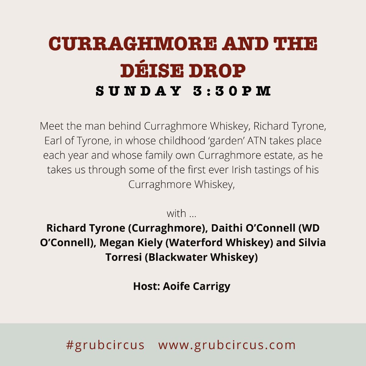 grubcircus's tweet photo. Slainte!

See full schedule in bio or at https://t.co/of91t8Wdgh 

#GrubCircus #foodfest @ATN23 #AllTogetherNow

@Curraghmorewhis @whiskeymerchant @oconnellwhiskey @megan_kiely @waterfordwhisky @blackdistillery @aoifecarrigy_ https://t.co/DnsoH6Nays