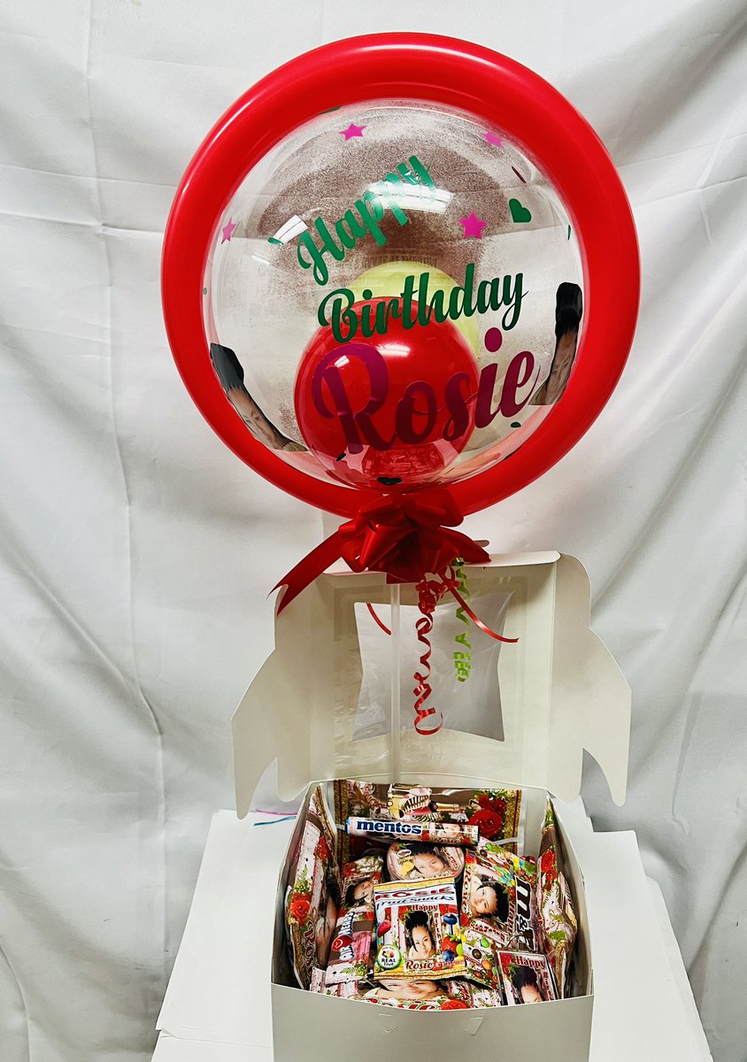 KavviesKreation's tweet photo. Happy Birthday Rosie! Order your Fully Personalized Snack Gift Box with Personalized Bubble Balloon now
#PersonalizedGifts #GiftIdeas #kavvies #kavvieskreativekollections #kavvieskollections #kavvieskreations #smallbusiness #bubbleballoon #personalizedsnacks #personalizedgiftbox https://t.co/ikbDeMNW54