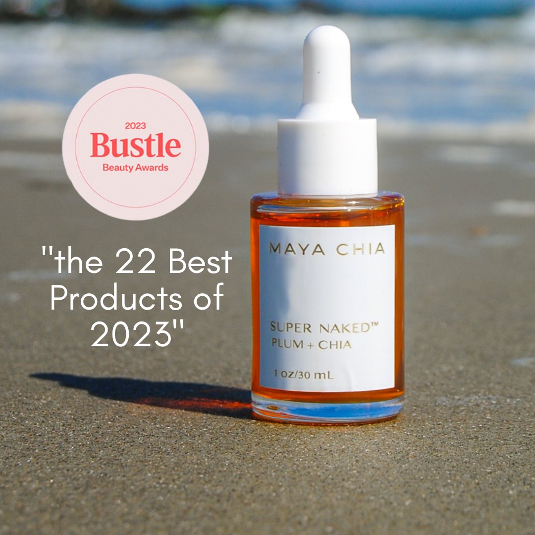 We are still so excited that The Super Naked Plum + Chia Oil was named as the "Best Face Oil" in the Bustle 2023 Beauty Awards. Thank you to <a href="/bustle/">Bustle</a> and the talented judges for this feature, it’s an honor. 

From the Article: 
“This crowd-pleaser of a face oil won over our tester