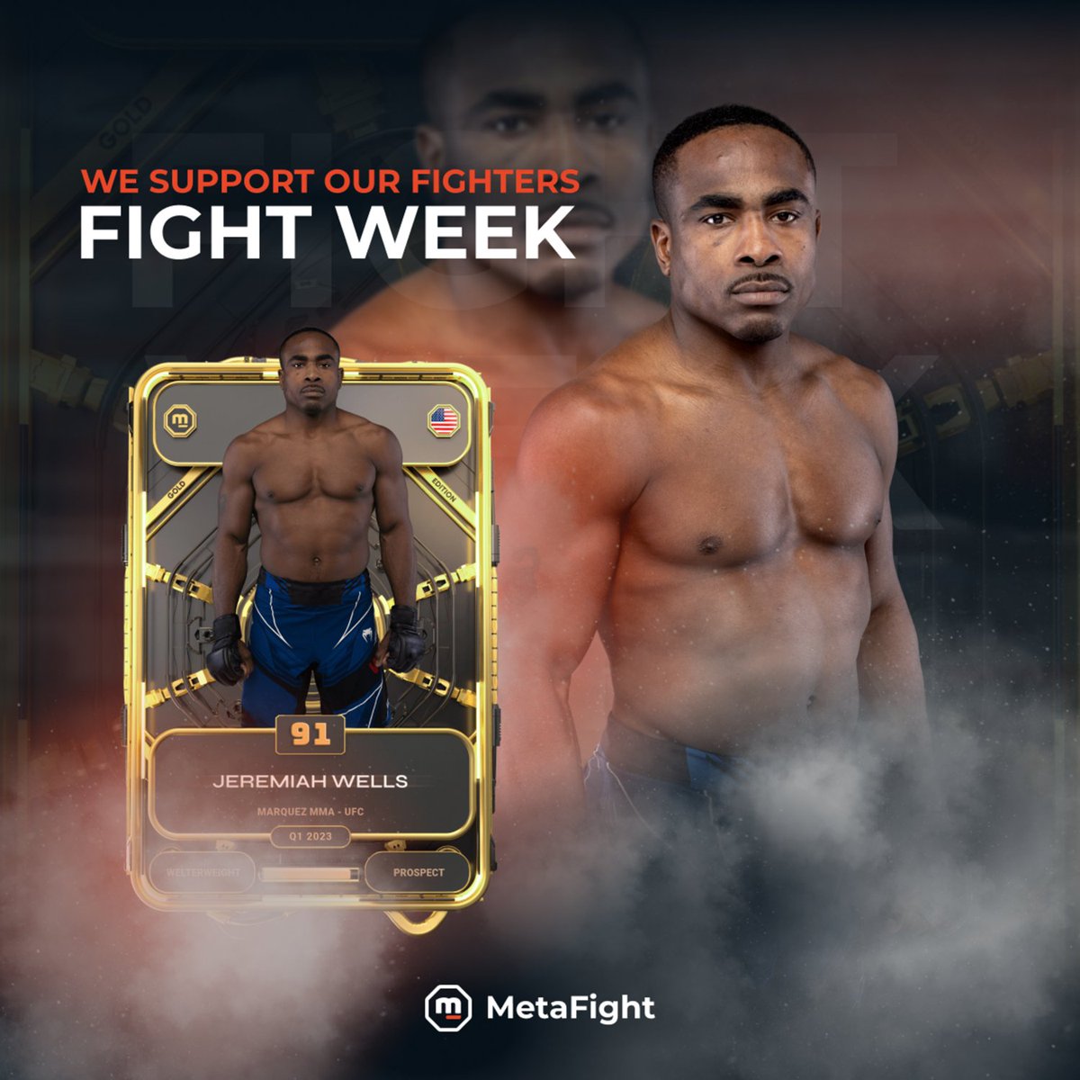 🥊 Cheering on Jeremiah Wells (<a href="/Jeremiahwellsm2/">JeremiahWellsMMA</a>) for his Fight this week-end!
