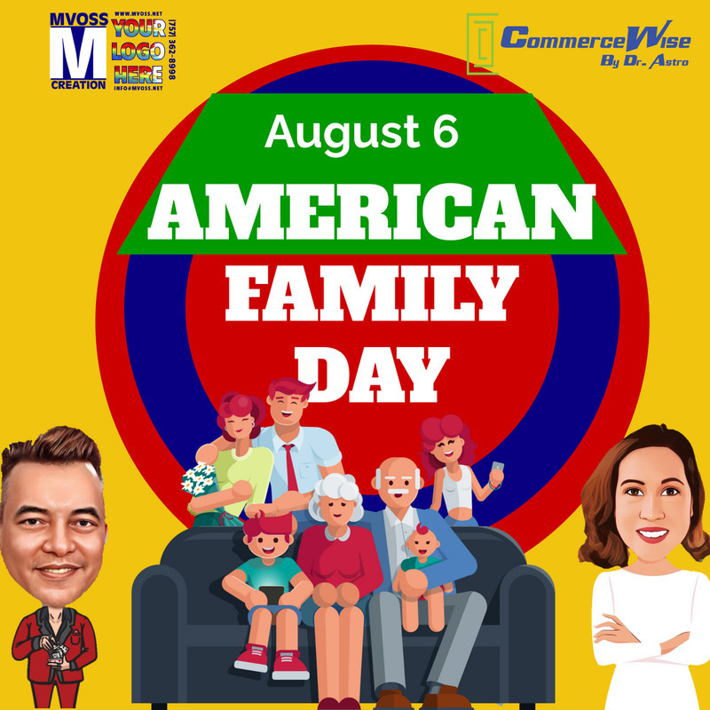 chiefcounselor's tweet photo. Do you agree that: Family is the most important thing in the world. Let's celebrate American Family Day on August 6 by spending time with the ones we love. Our families are the foundation of our lives.  #AmericanFamilyDay. #Mvosscreation #fusiontalk #commercewise https://t.co/vMFp3g2iHO