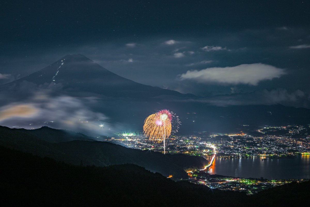 rinc7600's tweet photo. 富士山と花火が撮れる絶景ポイント https://t.co/bwyzAvVgIe