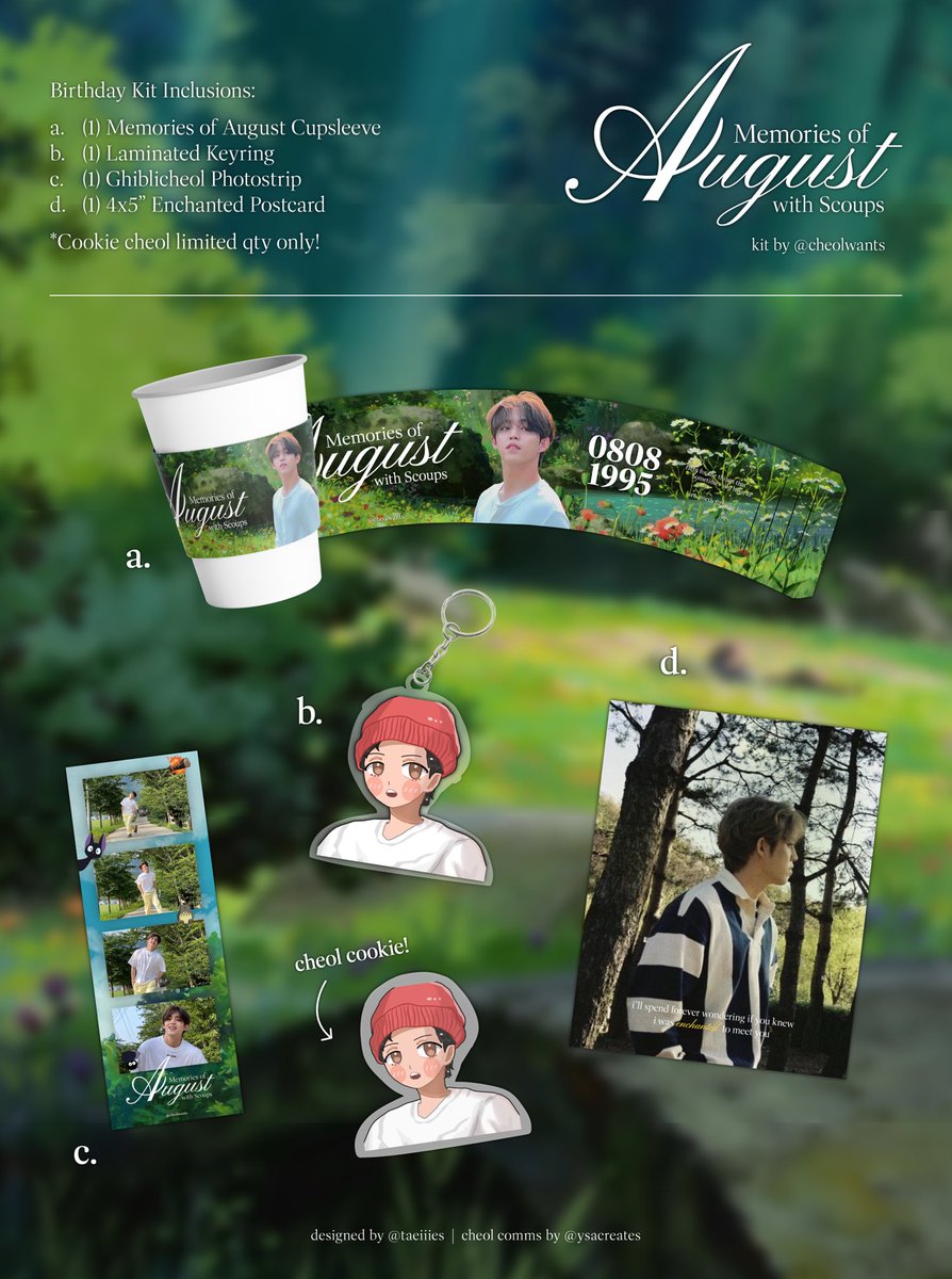 𝑀𝑒𝓂𝑜𝓇𝒾𝑒𝓈 𝑜𝒻 𝒜𝓊𝑔𝓊𝓈𝓉 𝓌𝒾𝓉𝒽 𝒮𝒸𝑜𝓊𝓅𝓈 🍃

🍡🎐 승철 birthday kit ! 

price: ₱120
order form: docs.google.com/forms/d/1yxdO6…

check more details inside the form 🍄

( designed by <a href="/taeiIies/">closed</a> | cheol icon comms by <a href="/ysacreates/">Ysa Creates 🗯️ comms open!</a> 🤍 )