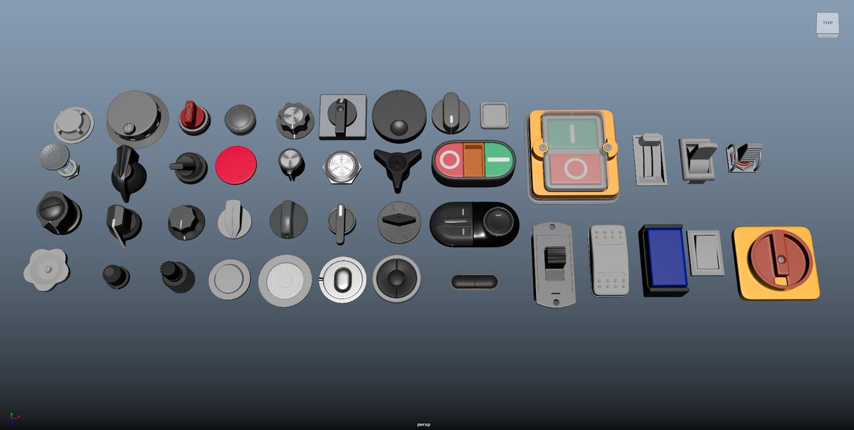 kelvintamkt's tweet image. Working on a button/control set to be released on Artstation marketplace and Gumroad. #cg #3d #cgresources #kitbash #maya3d