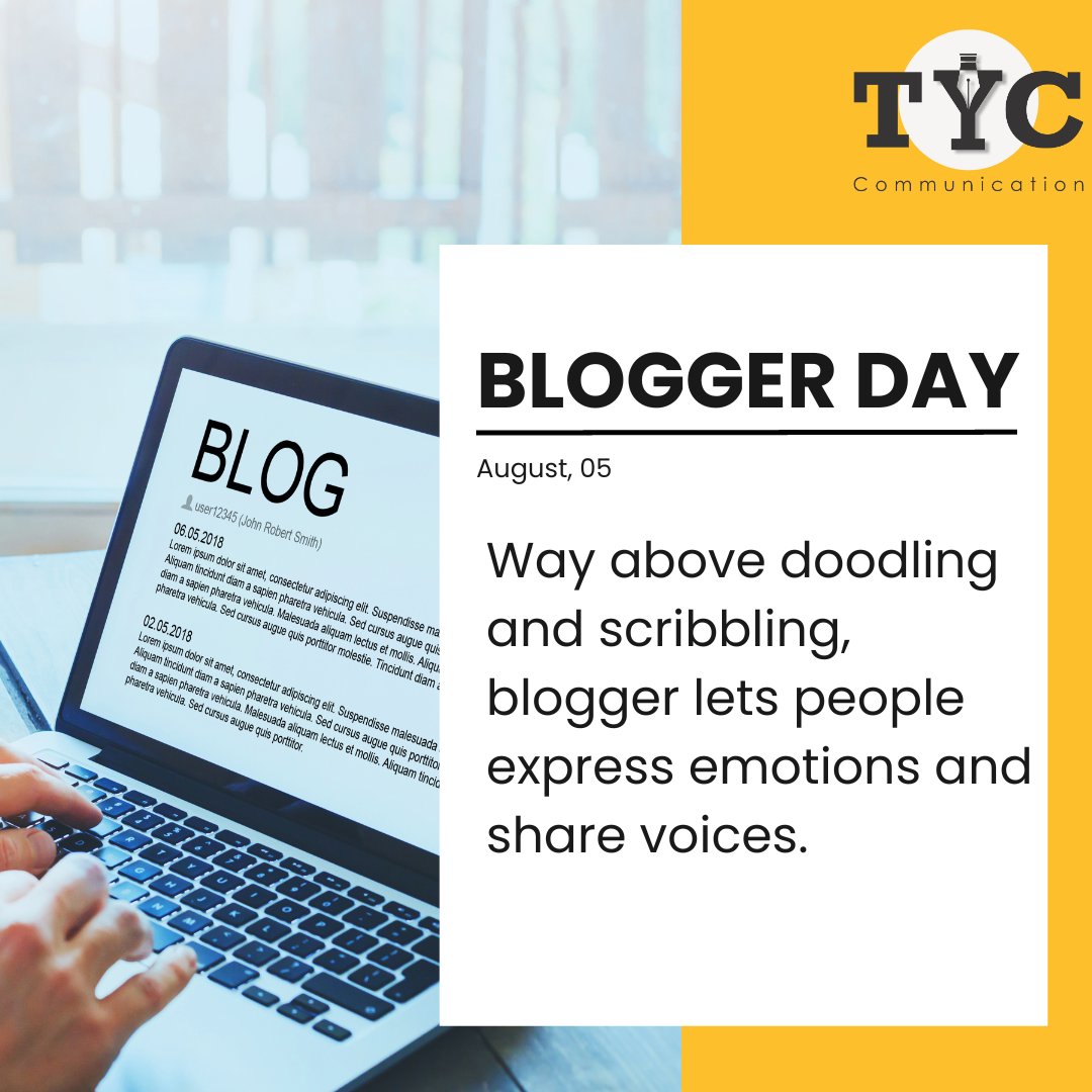 theyellowcoin's tweet image. Blogger has not only provided a unique platform to wordsmiths but also empowered people to explore the world through an open lens.
.
.
#TYCCommunication #BloggerDay #ExploreThroughWords #Blogs #WritingCommunity