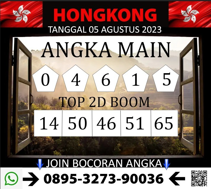 JackpotSuka's tweet photo. PASARAN : HONGKONG 
JAM : 22:35 - 22:50
SABTU, Tanggal 05,AGUSTUS-2023 
Langsung Ke Whatssap DiBawah Ini : 0895327390036
LINK DAFTAR 
👇👇👇 
 https://t.co/LwbLWZ9rdJ

#prediksi #prediksitogelhongkong
#prediksisidneyhariini #prediksihongkong #prediksihongkonghariini #prediksijp https://t.co/bZekUowaNS