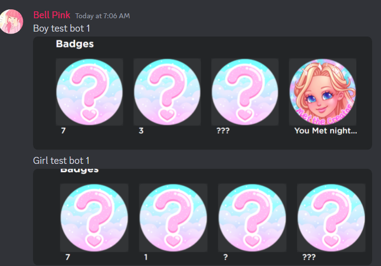 Thats_Toga's tweet photo. Both of the new accounts were testing out badges. So we could be getting a date soon for when it is coming out to the game.
Please remember the devs will tell us a head of time so don't be staying up all night. #royalehigh #rthc #roblox #royalehightea https://t.co/H1CKBIQw3q