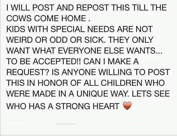 #SpecialNeedsKids #Acceptance