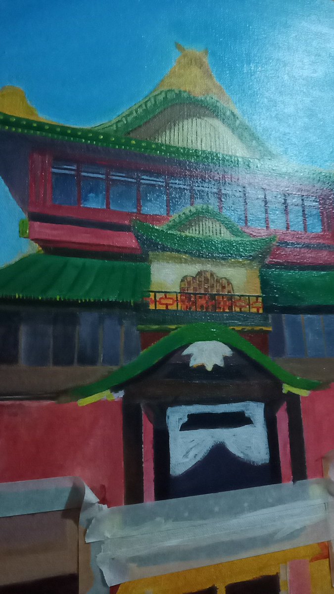 adxlinx04's tweet photo. Work in progress
Spirited Away inspired 
3ft x 4ft using Acrylic on canvas 

DM me if you're interested!
#openforcommission #physicalart #traditionalart #painting #studioghibli #spititedaway #ghibliart #artist https://t.co/WGl7E05ziC