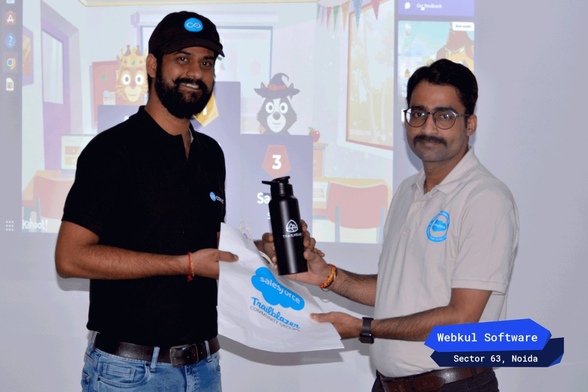Salesforce Nonprofit User Group, Ghaziabad, India (@sfnpghaziabad) on Twitter photo Kahoot Quiz winners of our event.
<a href="/faisalsiddiki21/">Faisal</a> <a href="/prakashsahu83/">Prakash Sahu</a> <a href="/anant_maks/">Anant Garg</a> <a href="/justajeetsingh/">Ajeet Singh</a> <a href="/gauravkala07/">gaurav kala</a> <a href="/salesforce/">Salesforce</a> <a href="/trailhead/">Trailhead</a> <a href="/SFNoidaNPGroup/">Noida India Nonprofit Group</a>
#beatrailblazer
#TrailblazerCommunity
#Salesforce
#trailhead Kahoot Quiz winners of our event.
<a href="/faisalsiddiki21/">Faisal</a> <a href="/prakashsahu83/">Prakash Sahu</a> <a href="/anant_maks/">Anant Garg</a> <a href="/justajeetsingh/">Ajeet Singh</a> <a href="/gauravkala07/">gaurav kala</a> <a href="/salesforce/">Salesforce</a> <a href="/trailhead/">Trailhead</a> <a href="/SFNoidaNPGroup/">Noida India Nonprofit Group</a>
#beatrailblazer
#TrailblazerCommunity
#Salesforce
#trailhead