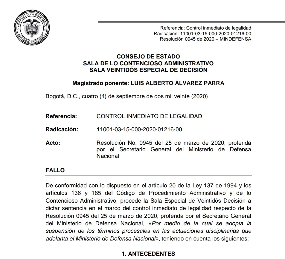 cabogadosa1's tweet image. la suspensión de términos en el trámite administrativo es un asunto que está reservado al legislador-CE al estudiar suspensión de términos del Min. Defensa previo a mandato legal
drive.google.com/file/d/19OqH-T…