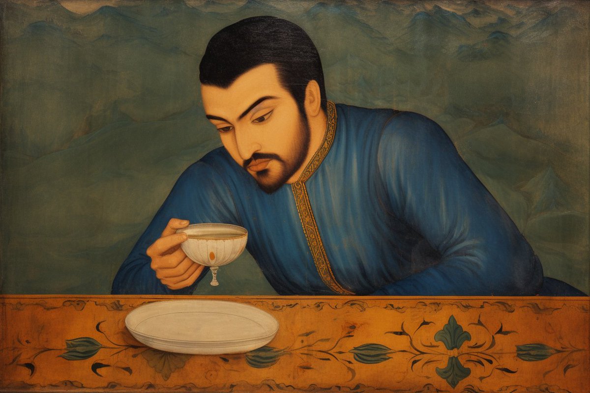 SufiComics's tweet photo. "I can show you a treasure that's infinite,"
the Sufi said to the crowd.

His words intrigued a wealthy trader, always eyeing those with more than him.

"An infinite treasure?" the trader asked, unable to hide his curiosity. "Prove it."

Without a word, the Sufi offered a simple cup filled with water.

Looking inside, the trader saw his own face staring back. 

He snorted, "This isn't a treasure."

The Sufi responded with a smile 🙂

"Look beyond the cup and the water.
See yourself in the reflection."

"If you can see beyond your envy, and recognize the blessings God has already gifted you,

then you will discover an infinite treasure – the richness of a content heart. ❤️ 

"...If you are grateful, I will certainly give you more..." (Quran 14:7)