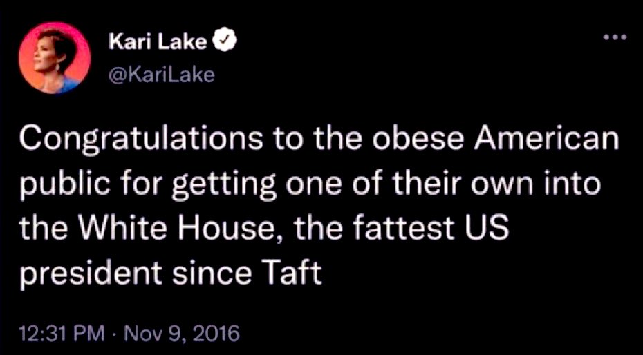 So apparently Kari Lake was always a mean girl and does Donald know about this tweet?
