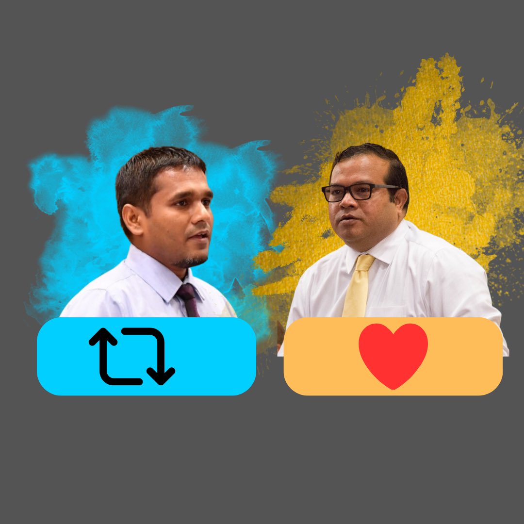 Nahyaanu's tweet photo. ގިނަ ބައެއްގެ އެދުމުގެ މަތިން ދެގޮތަށް ނަތީޖާ ބެލުމަށް އަނެއްކާ އިއުލާނު ކޮއްލާނަމެވެ. 

ތިރީގައިވާ ދެފަރާތުންކުރެ އައްޑޫ ރައްޔިތުން އެންމެ ބަލައިގަންނަނީ ކާކު؟ 

އިލްޔާސް ލަބީބް ނަމަ ރީޕޯސްޓު ކޮއްލަށްވާ♾️

އަސްލަމް ނަމަ ލައިކް ކޮއްލަށްވާ  💛 https://t.co/nniKiLDFhx