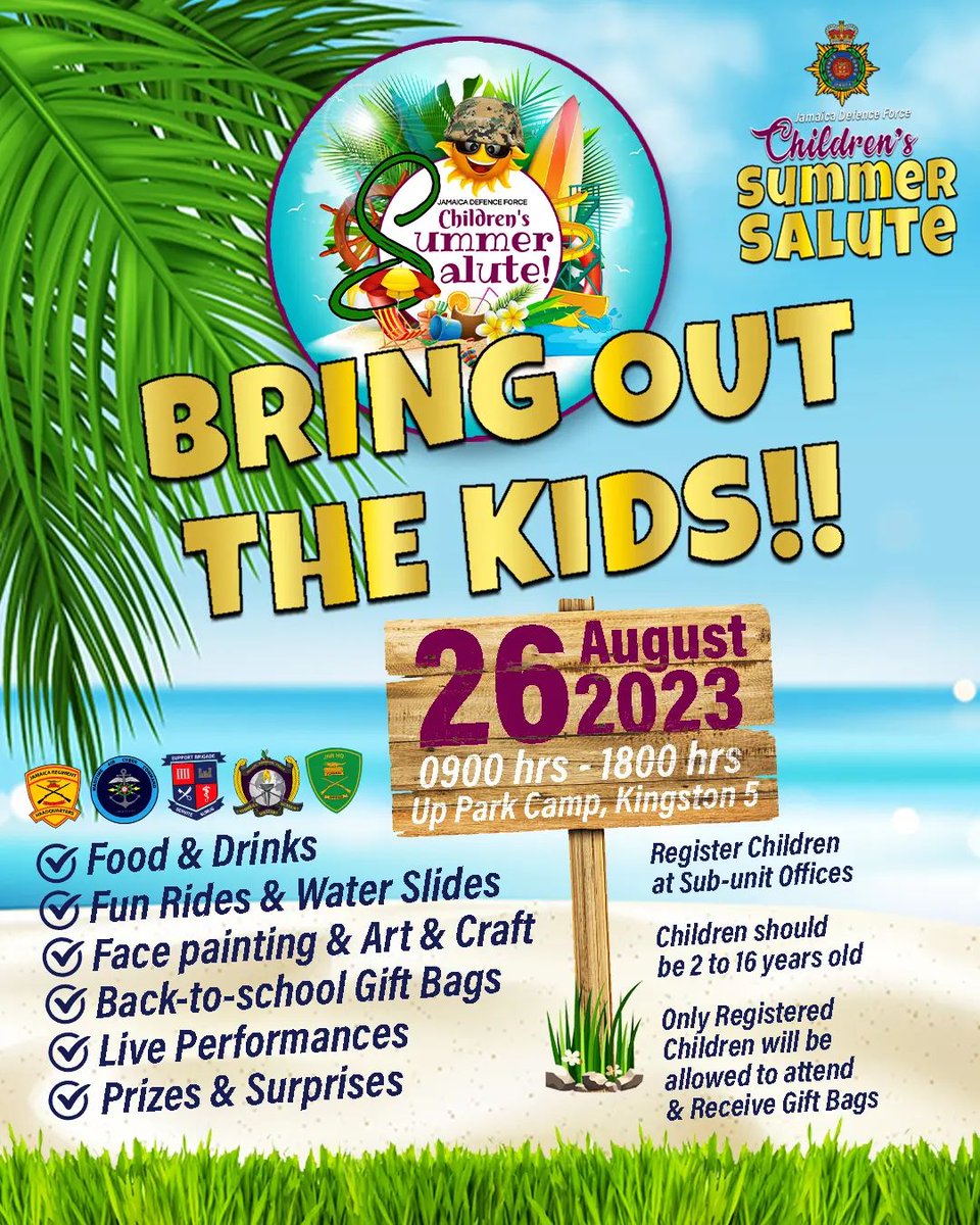 JDFSoldier's tweet photo. #Repost @jdfsupport_brigade
——
Jamaica Defence Force Children's Summer Salute!
#JDFSoldier
#JamaicaRegiment #MaritimeAirandCyberCommand #SupportBrigade
#CaribbeanMilitaryAcademy #JamaicaNationalReserve https://t.co/Hgx55Hp65M