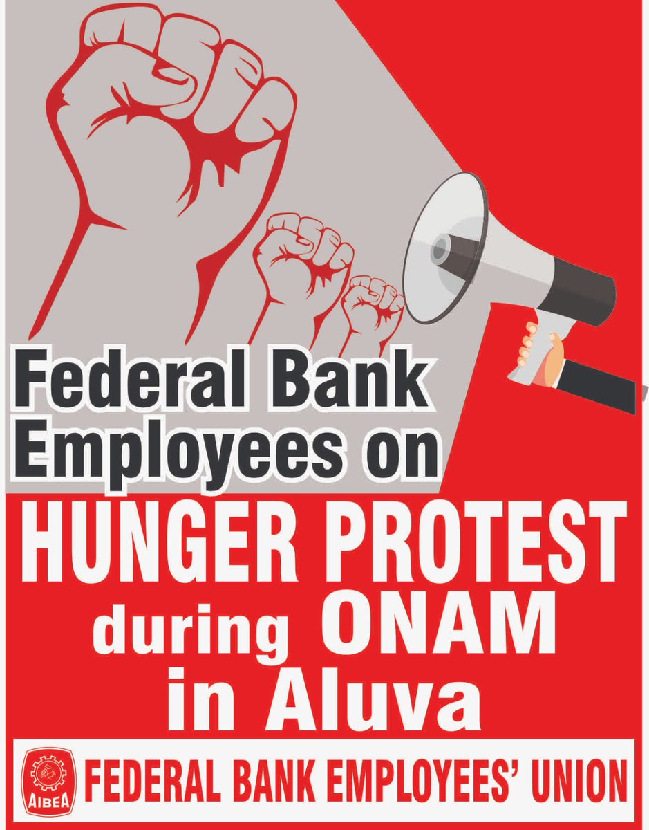 FBEU_AIBEA's tweet photo. HUNGER PROTEST
#ONAM
#FBEU
#AIBEA
#Protest https://t.co/JokqwGfjW0