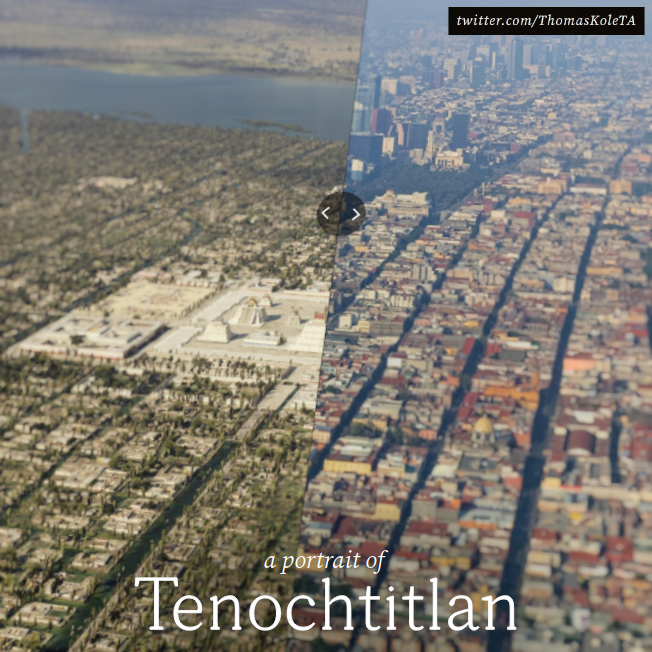 after the conquest, Tenochtitlan became Mexico City. The website will allow you to interactively compare present day #CDMX to #Tenochtitlan

Thanks to fantastic drone photography by <a href="/semo_dron/">Andres Semo</a>
Follow to stay updated : )