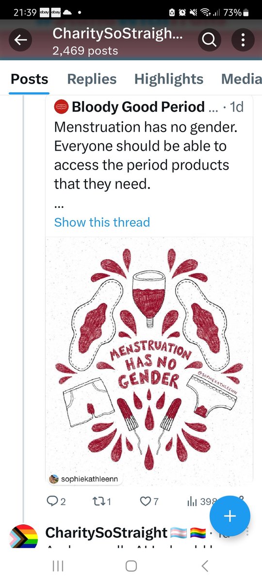 StraightCharity's tweet photo. Our friends at #BloodyGoodPeriod deleted their twitter account earlier this week due to transphobia + direct threats to their employees because they proudly stand up for ALL people who bleed. Join us and show your support for their work here: https://t.co/MLoQHQvqCi please RT https://t.co/QnxcE0ScVC