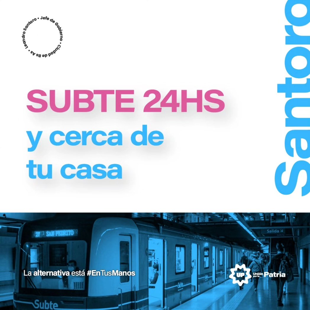 SantoroLeandro's tweet photo. Vamos a construir los kilómetros de subte que el Macrismo nos prometió y nunca cumplió. 
La decisión está #EnTusManos. 
Este 13 de agosto acompañanos con tu voto. https://t.co/BkOeRGPwyX