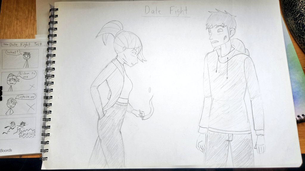 CrospicFilms's tweet image. Running title: Date Fight. (A film concept. What if you getting accepted to a date from a long time acquentice requires you getting into a fight? What will the rules be?) Looking for this to appeal 13+ audiences.
