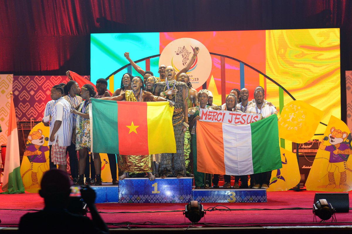 kinshasa2023's tweet photo. #chanson : le camerounais 🇨🇲 Nda Chi remporte la médaille d’or 🥇 

Le Burkina Faso avec Pare Flora a décroché la médaille d’argent 🥈 tandis que la Côte d’Ivoire 🇨🇮 avec Lerie Sankofa a gagné la médaille de bronze 🥉. 

#jeuxdelafrancophonie #kinshasa #kinshasa2023 #ixesjeuxdelafrancophonie #sport #culture
