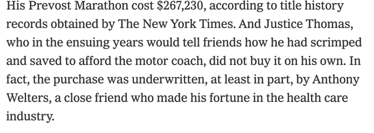 AFJustice's tweet image. About that RV that Clarence Thomas likes to hang out in Wal-Mart parking lots in, just like other regular folk...

nytimes.com/2023/08/05/us/…

#ThomasResign #EthicsReformNow