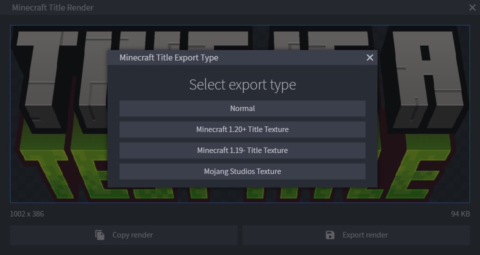 Minecraft Title Generator