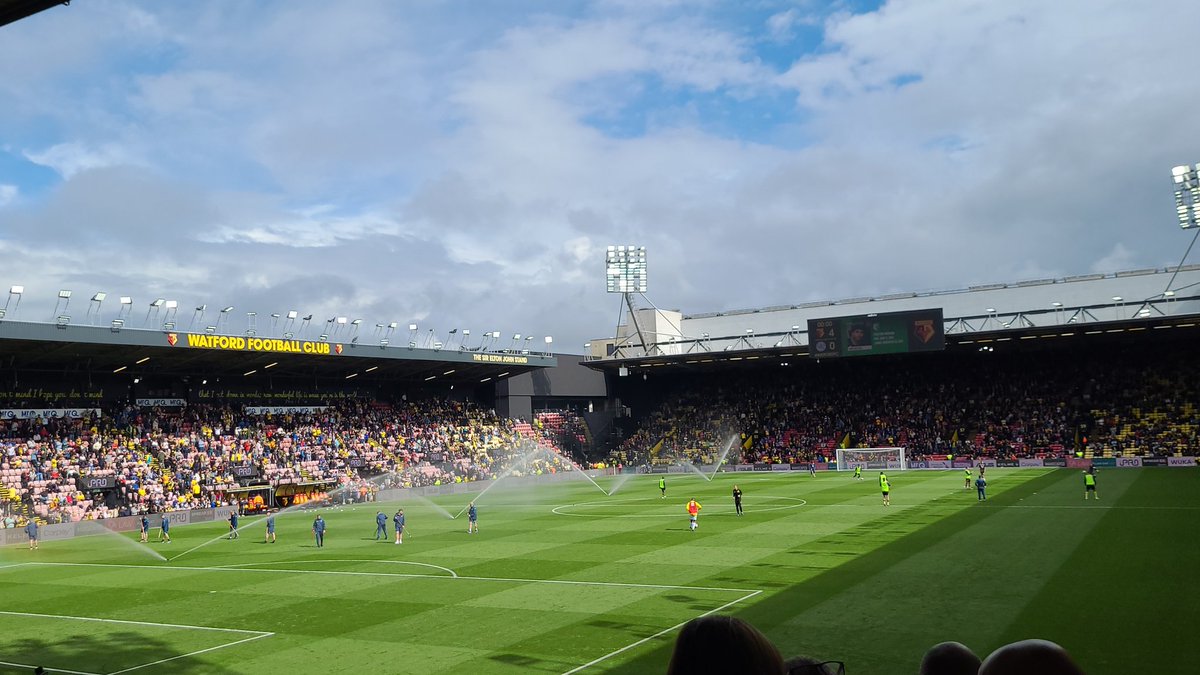 marktoner's tweet photo. @WatfordFC The sun's even coming out now! Pretty good start :) https://t.co/6DMe03qKtK