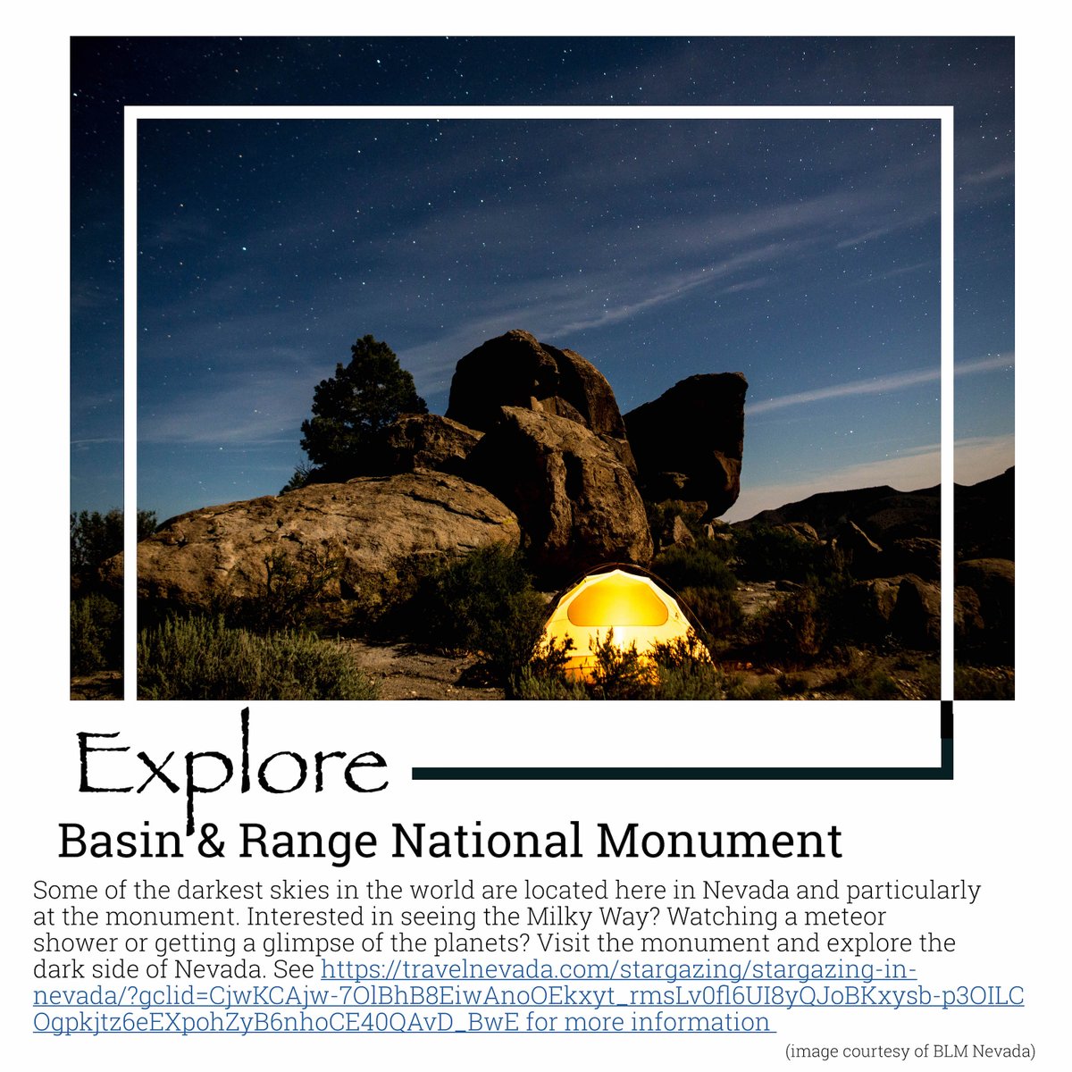 Looking for a place to view one of the best shooting star events of the year? The Perseid meteor shower is happening now, with its peak occurring around 8/13/23. 
#friendsofbasinandrange #basinandrangenationalmonument #BLM #BasinAndRange #astronomy #shootingstars #meteorshower