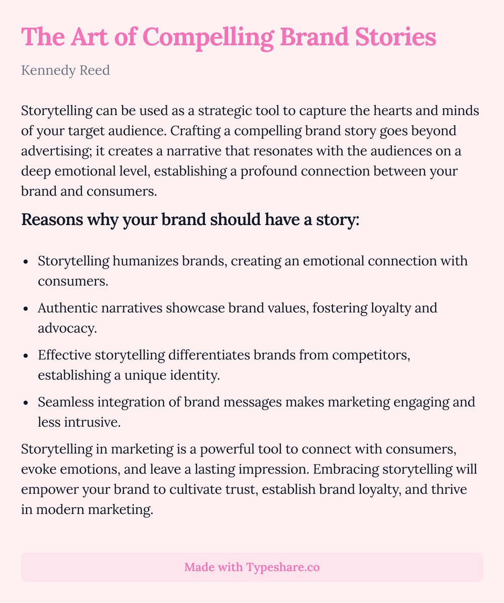 KennedyReedPR's tweet photo. The Art of Compelling Brand Stories https://t.co/XQMXfegbAX