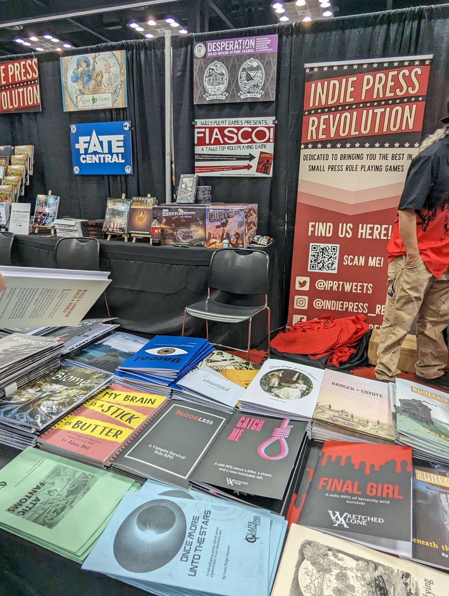 Ennio_Goes's tweet photo. Seeing Bloodless at Gencon surrounded by so many amazing games brings a big smile to my face. Just look at all those games. 

Thanks for the photos @xstrangebrewx and @acdahl2 https://t.co/eFF65Fxn3r