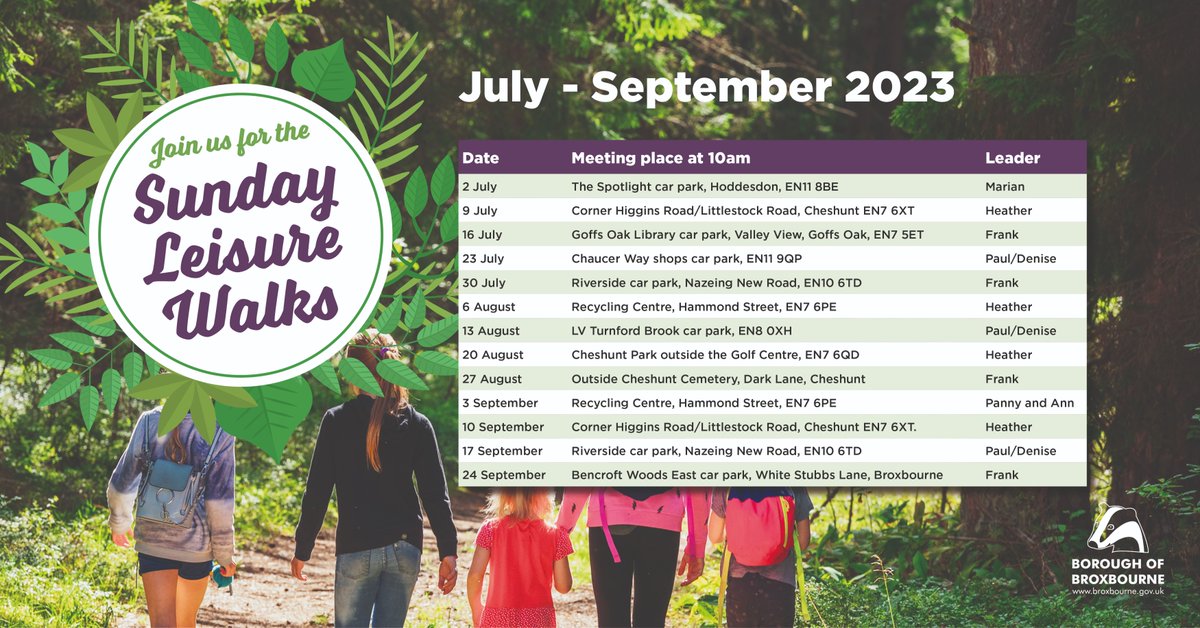 BroxbourneBC's tweet image. 🌳🚶‍♂️🚶‍♀️ Join our Sunday Leisure Walks to embrace nature &amp;amp; stay active! 

🌞🌼 Enjoy fresh air, make friends, and walk stress-free. 🚶‍♂️🚶‍♀️🌳