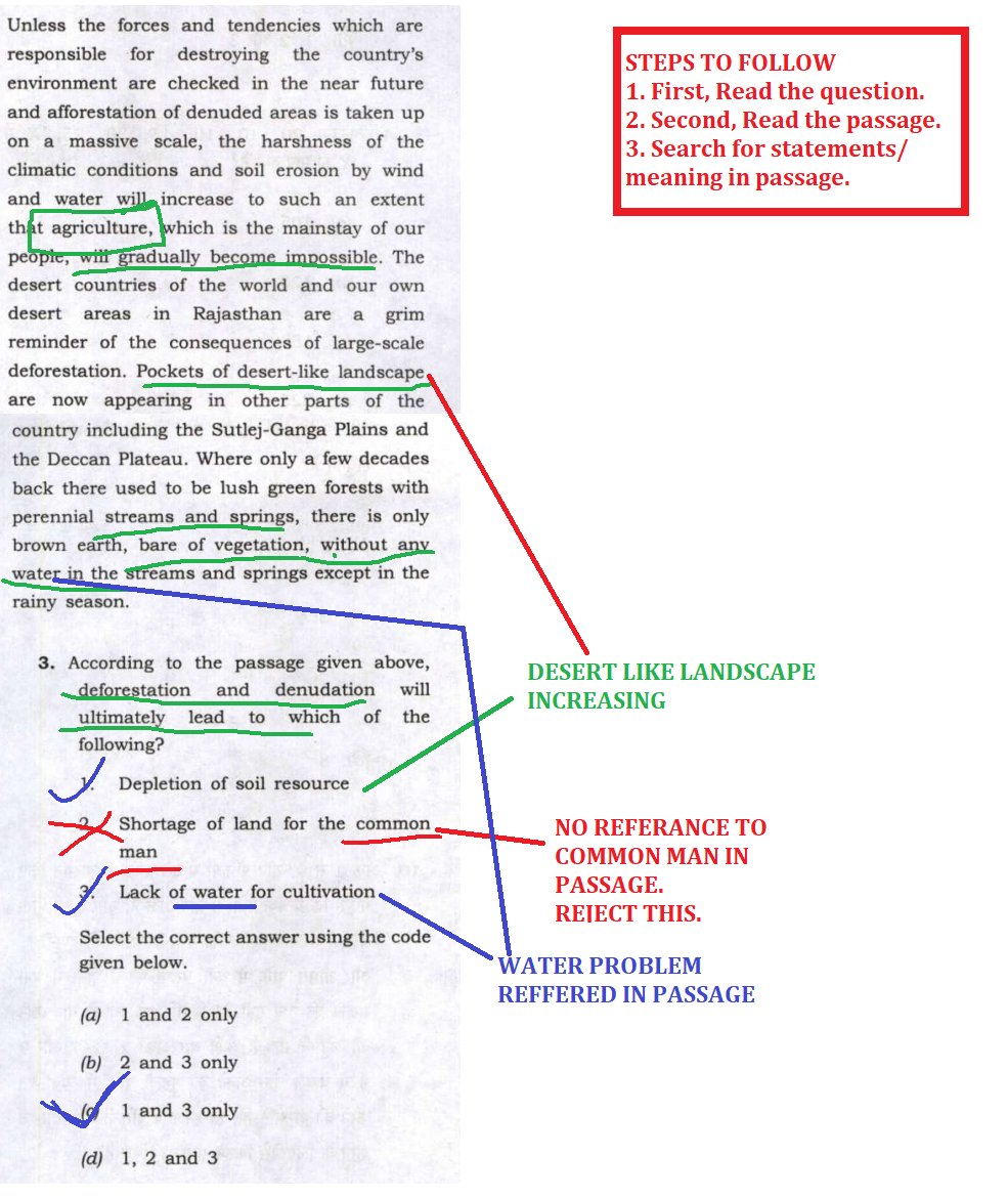 #UPSC #CSAT 
A lot of deserving aspirants fail in CSAT. It is now a big barrier for many. Master the tricks to crack exams like #UnfairCSAT2023   

POST 2: TRICKS FOR CSAT 

'Read the passage carefully. See if you can arrive at statements by reading of passage' 

👉circulate…