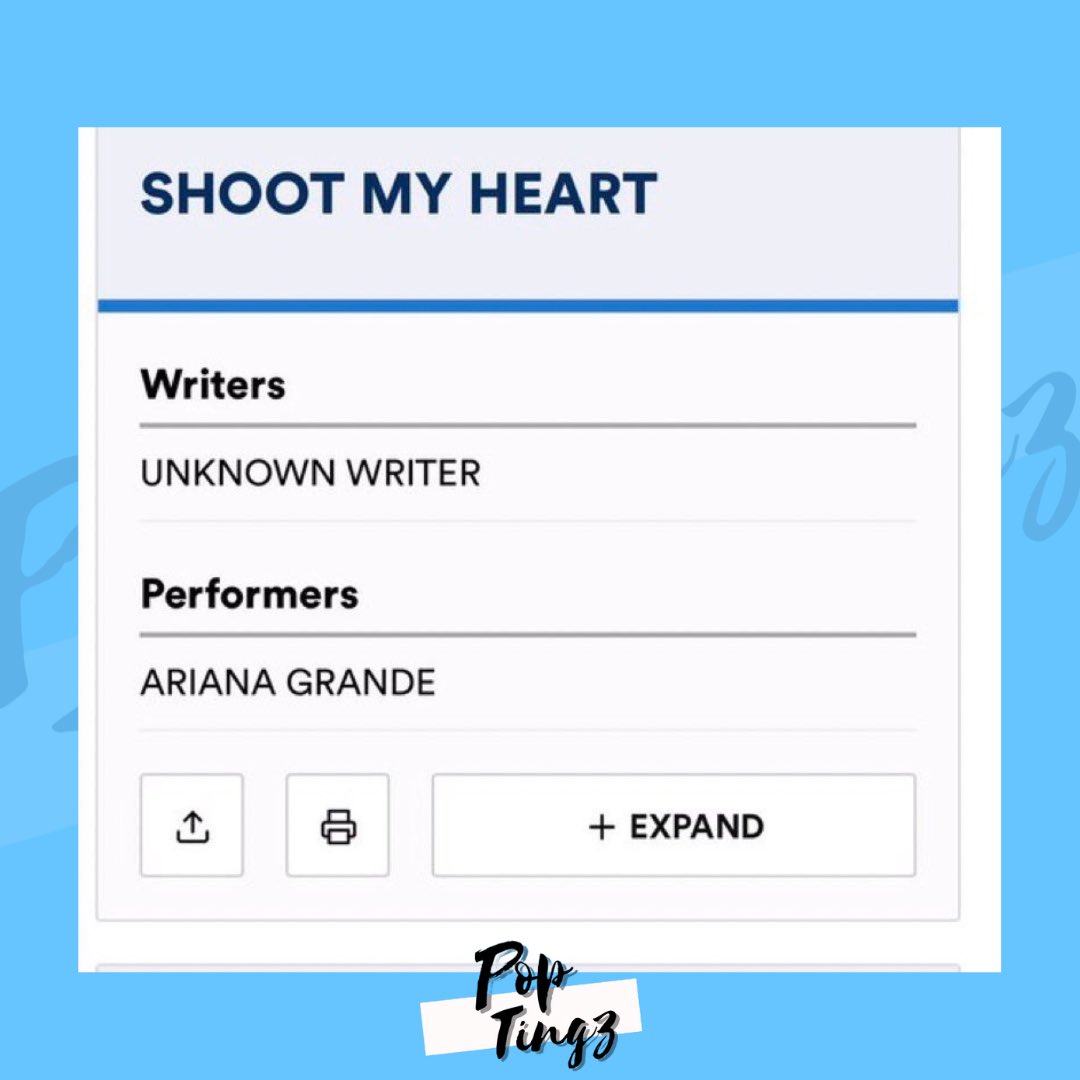 Ariana Grande has registered a new song on ASCAP titled “Shoot My Heart”