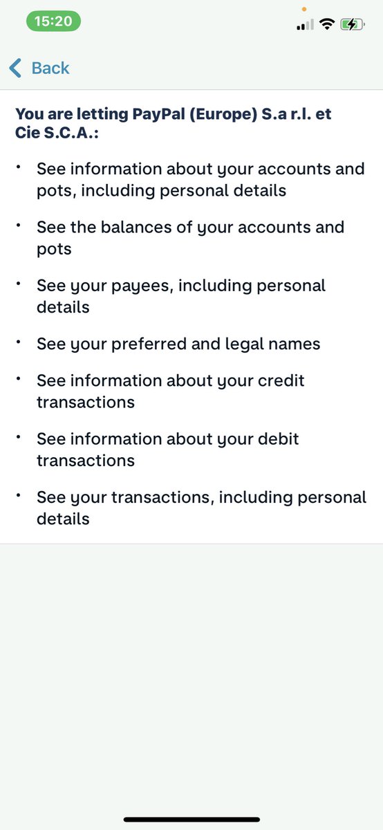 This is what you let <a href="/PayPal/">PayPal</a> see when you set up an account :O #PrivacyMatters