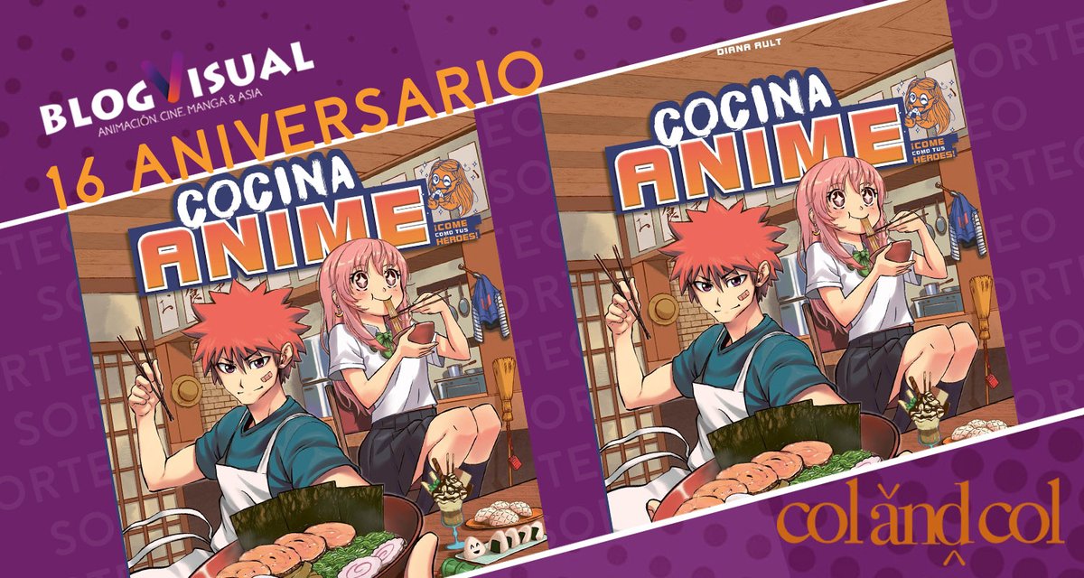 blogvisual's tweet photo. 🎁 #SORTEO #BV16Aniversario Junto a Col&amp;Col Ediciones sorteamos (entre Twitter e Instagram) dos ejemplares del libro "Cocina Anime" de Diana Ault.

🟣 Sigue a @blogvisual y @col_and_col
💜 Da like
🟪 Haz RT

Plazos y bases 🔗 https://t.co/7GpxyLSGzG https://t.co/VfnTNfy7Is