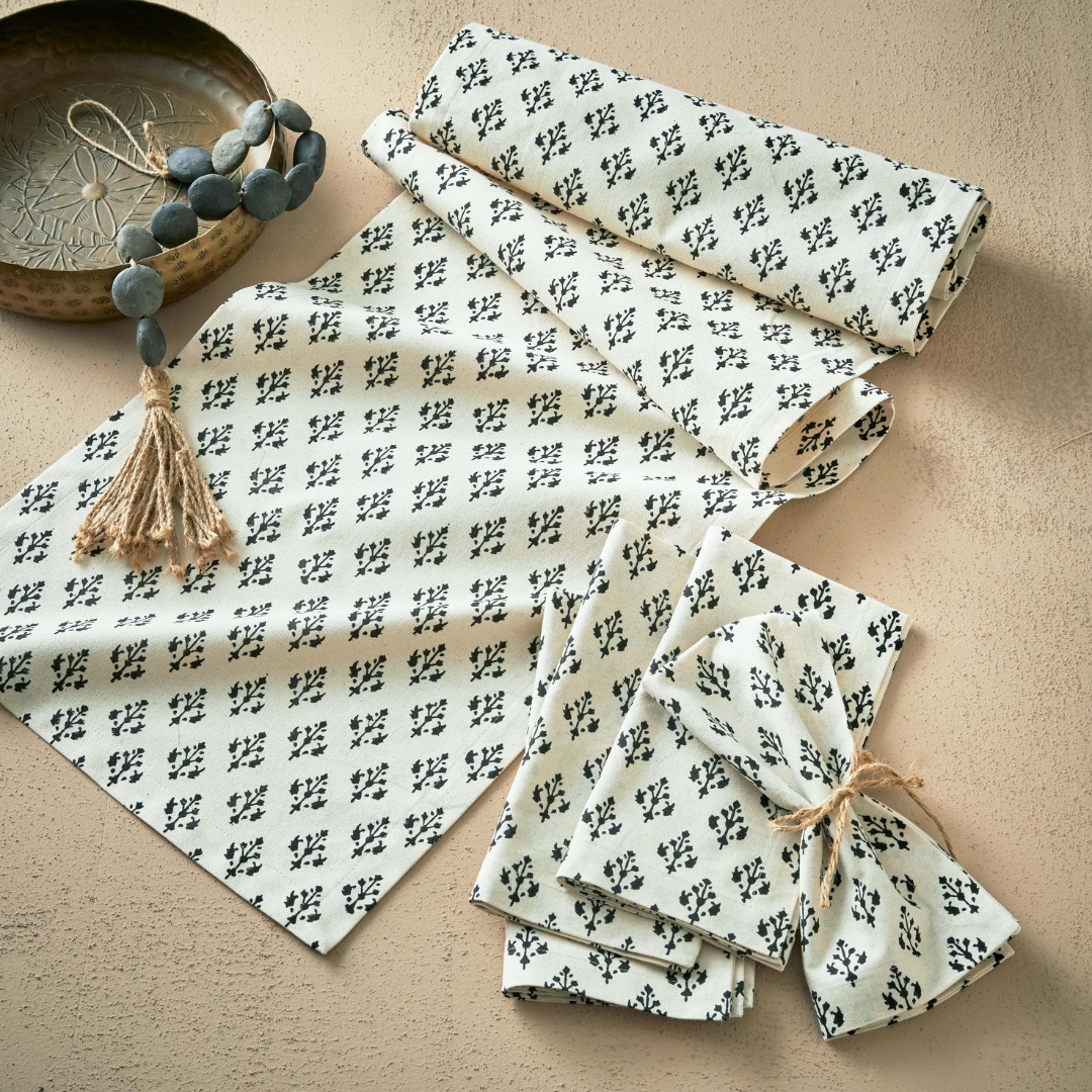 Stylish and functional Emma block print runner and napkins from our Salt Sand + Stone Collection!
Crafted from 100% cotton for a perfect touch of elegance. ⁠
Shop now! tagltd.com/en/new-salt-sa…
⁠
#TableDecor #BlockPrint #CottonEssential