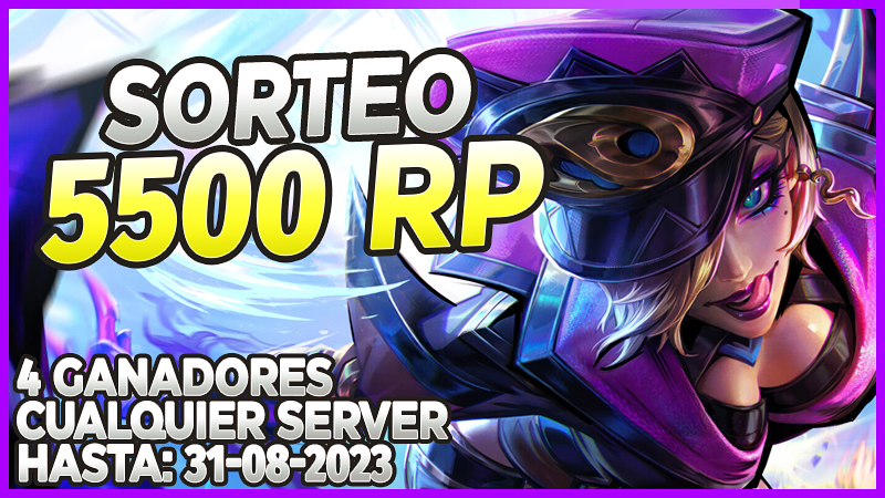 🔴 SORTEO 5500 RP🔴

➡️ A repartir entre 4 ganadores
🌍 Sorteo Global: EUW, LAN, LAS, NA

CONDICIONES:

✅ Seguirme en 
<a href="/ShironYT/">Shiron</a>

🔁 RT y ❤️ Like a este tweet
🟥 Suscribirse en YT
🟪 Seguirme en Twitch

ENLACE: gleam.io/ElqQG/sorteo-v…